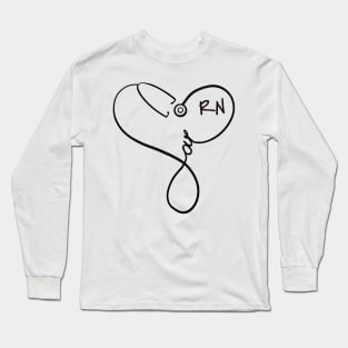 Registered Nurse Love Black Long Sleeve T-Shirt